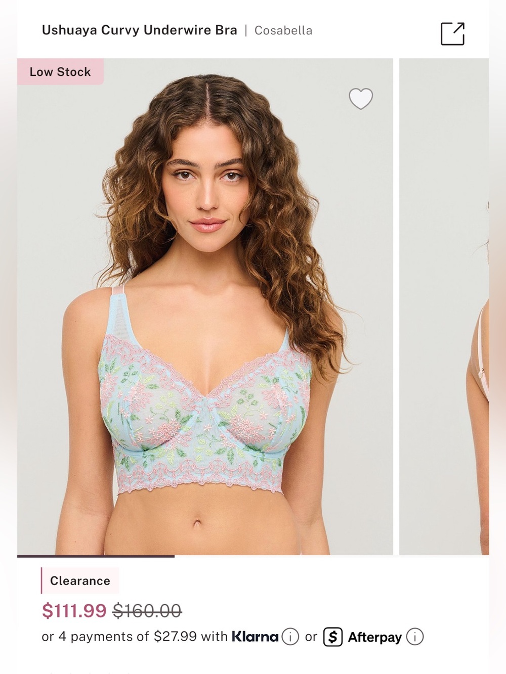 Cosabella Ushuaya Curvy Embroidered Longline Bralette